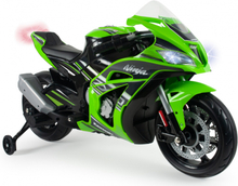 Injusa accuvoertuig motorfiets Kawasaki ZX10 12V groen/zwart