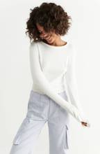 Gina Tricot - Basic long sleeve top - langermede topper - White - XS - Female