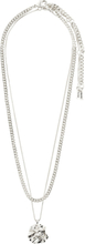 Willpower Curb & Coin Necklace, 2-In-1 Set, Silver-Plated Accessories Jewellery Necklaces Chain Necklaces Silver Pilgrim