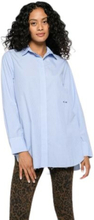 Blå Ragdoll Oversized Bomullsskjorte Bluse Og Skjorter