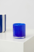 Gina Tricot - Glass m candle holder - lyhdyt-kynttilälyhdyt - Blue - ONESIZE - Female