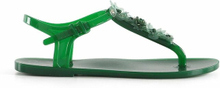 Chanel Green Jelly Thong Flat Sandals