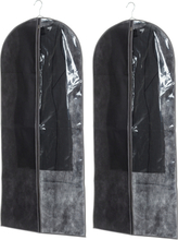 Set van 2x stuks kleding/beschermhoezen pp zwart 135 cm inclusief kledinghangers