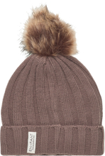 Beenie W. Fake Fur Accessories Headwear Hats Winter Hats Brun En Fant*Betinget Tilbud