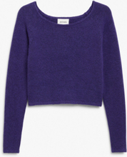 Soft knit boat neck top - Purple