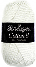 Scheepjes Cotton 8 Garn Unicolor 502 Vit