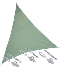 Premium kwaliteit schaduwdoek/zonnescherm Shae driehoek groen 3 x 3 x 3 meter met ophanghaken