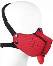 Red Puppy Neoprene Snout + Tongue BDSM mask