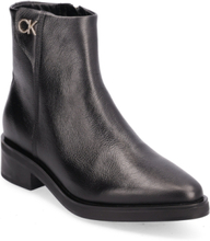 Tapered Block Heel Boot W/Hw 30 Shoes Boots Ankle Boots Ankle Boots Flat Heel Black Calvin Klein