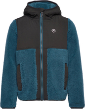 Teddy Fleece Jacket - W. Hood Outerwear Fleece Outerwear Fleece Jackets Blå Color Kids*Betinget Tilbud