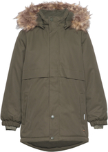Snow Jacket Aop Outerwear Jackets & Coats Winter Jackets Kakigrønn Minymo*Betinget Tilbud