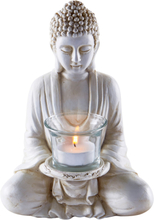 Prydnadsfigur i Buddha-format med värmeljushållare