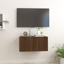 vidaXL Hengende TV-benker brun eik 60x30x30 cm konstruert tre