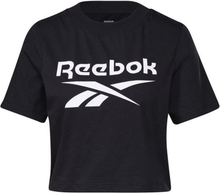 Kortærmet T-shirt til Kvinder Reebok Cropped Identity Sort XXS