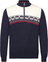 Liberg Masc Sweater Knitwear Half Zip Pullover Marineblå Dale Of Norway*Betinget Tilbud