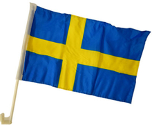 2 st Svenska Bilflaggor 44 cm