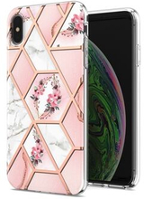 2.0mm IMD IML Electroplating Marble Flower Pattern TPU Shell for iPhone XS Max