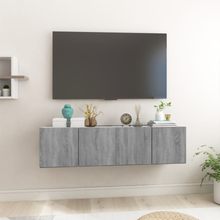 vidaXL Hengende TV-benker grå sonoma 2 stk 60x30x30 cm konstruert tre