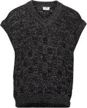 Square Knit Vest Designers Knitwear Knitted Vests Black Filippa K