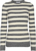 Hvit stripete mandy genser