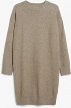 Oversized midi knit dress - Brown