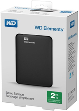 Western Digital WD Elements Portable, 2000 GB, 2.5", 3.2 Gen 1 (3.1 Gen 1), 5400 RPM, Musta
