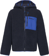 Ice Curl Hood Jacket K Sport Fleece Outerwear Fleece Jackets Navy Jack Wolfskin