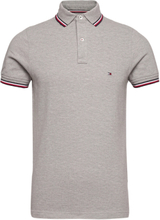 Core Tommy Tipped Slim Polo Polos Short-sleeved Grå Tommy Hilfiger*Betinget Tilbud