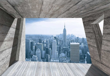 Fototapet Fondvägg New York City Skyline 3D Concrete Modern Architecture View Photo (312 cm x 219 cm )