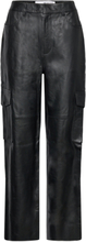 Slfkaisa Hw Leather Pant Bottoms Trousers Leather Leggings-Bukser Black Selected Femme