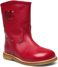 Boots - Flat - With Zipper Vinterstøvletter Pull On Rød ANGULUS*Betinget Tilbud