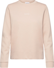 Micro Logo Ess Sweatshirt Tops Sweatshirts & Hoodies Sweatshirts Beige Calvin Klein