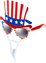 USA Patriot - Skämtglasögon med Hatt, Mustasch och Skägg