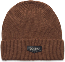 Day Logo Patch Knit Hat Accessories Headwear Beanies Brun DAY ET*Betinget Tilbud