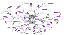vidaXL Taklampe med akrylblader og armer for 5 E14-lyspærer lilla