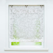 Hongya White Roman Rullgardin Interiör Inget borrfönster Blommönster Vit L-H 100 x 130 cm