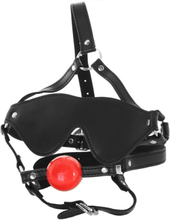 Kinky Adjustable Harness With Blindfold & Ball Gag Munnknebel med seletøy