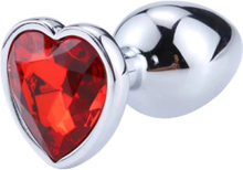 Red Scarlet Anal Plug With Heart Jewel M Buttplug metal