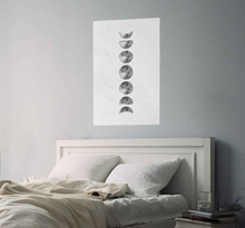 Poster van de maanfases in grijs