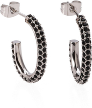 Harper Earring Black/Silver Accessories Jewellery Earrings Hoops Black Bud To Rose