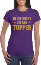 Toppers - In dit shirt zit een Topper in gouden glitters t-shirt dames paars