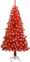vidaXL Kunstig juletre med LED og stativ 120 cm PVC rød