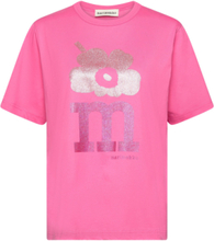 Erna Unikko Logo Sparkle T-shirts & Tops Short-sleeved Rosa Marimekko*Betinget Tilbud