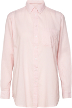 Gaia Shirt Stripe Tops Shirts Long-sleeved Pink Moshi Moshi Mind