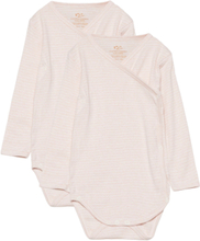 2-Pack Striped Baby Wrap Bodystocking W. Ls Bodies Wrap Bodies Rosa Copenhagen Colors*Betinget Tilbud