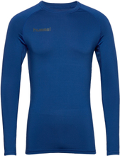 Hml First Performance Jersey L/S Sport T-Langærmet Skjorte Blue Hummel