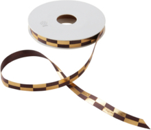 SQUARE dekorationsband - längd 20 meter Brun/guld