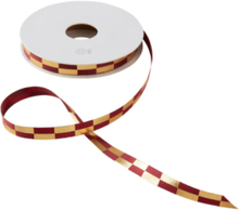 SQUARE dekorationsband - längd 20 meter Röd/guld