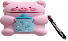 For Apple AirPods Pro Silicone Earphone Case Cute Piggy with Bottle Charging Box Anti-shock Cover Pr