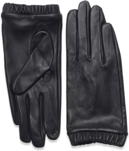Leather Glove W Elastic At Wri Accessories Gloves Finger Gloves Svart Lindex*Betinget Tilbud